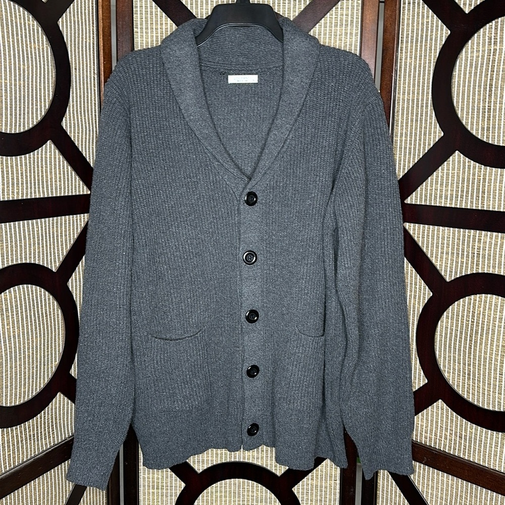 Coofandy Mens Dark Gray Button up Knit Cardigan size XL
